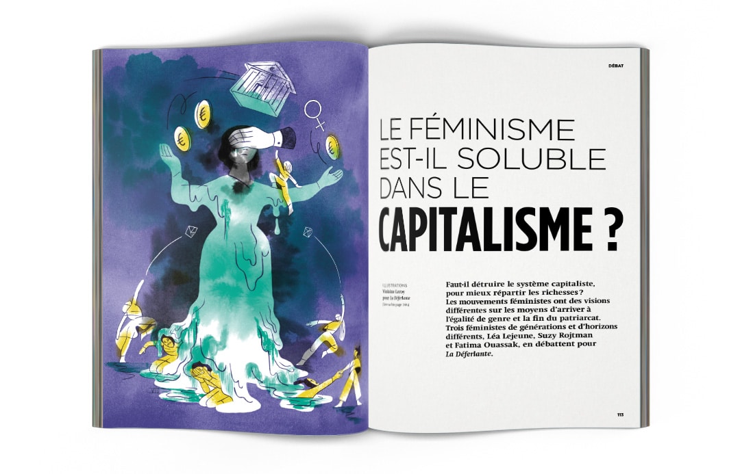 Mock-up Débat « Le féminisme est-il soluble dans le capitalisme ? » signée Elise Thiébaut