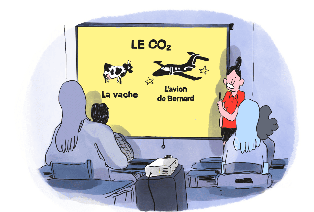 Illustration de Maelle Réat pour La newsletter de La Déferlante «Jets privés : balance ton transport ! »