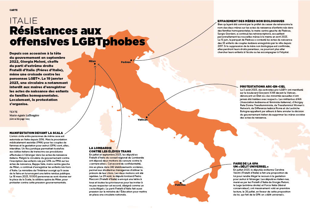 Carte Italie « Résistances aux offensives LGBTphobes » Marie-Agnès Laffougère