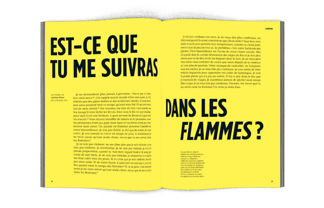 Est-ce que tu me suivras dans les flammes ? Poésie de Laurène Marx.